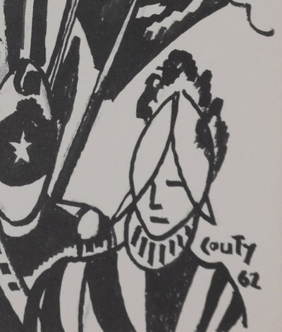 Jean COUTY : Le pape, Héliogravure signée