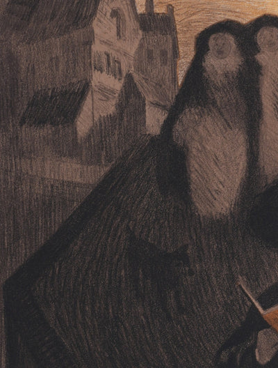 Georges DE FEURE : La lecture, Lithographie originale signée