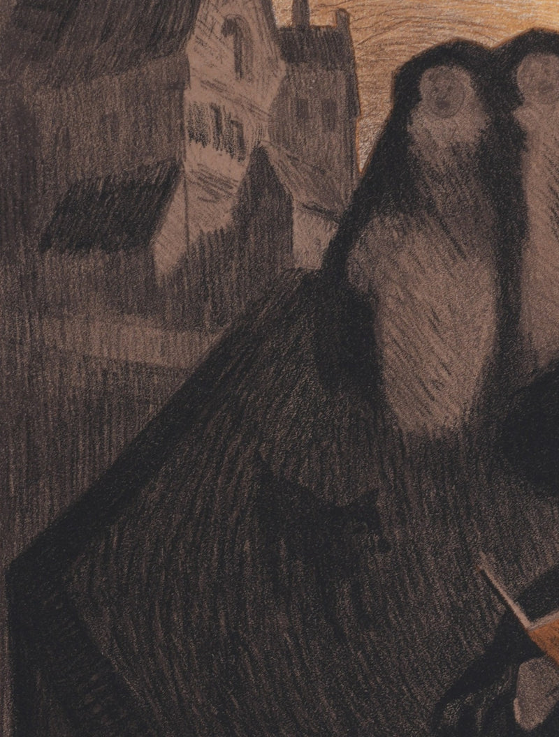 Georges DE FEURE : La lecture, Lithographie originale signée