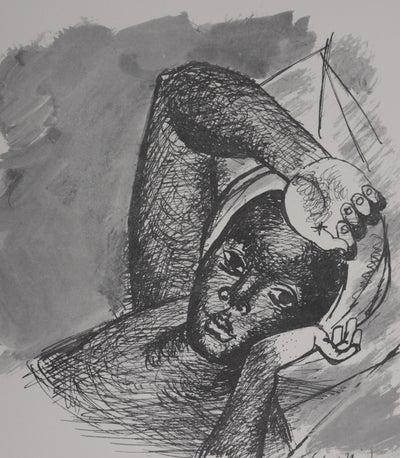 Roger CHAPELAIN-MIDY : Le jeune enfant à la coiffe, Héliogravure signée