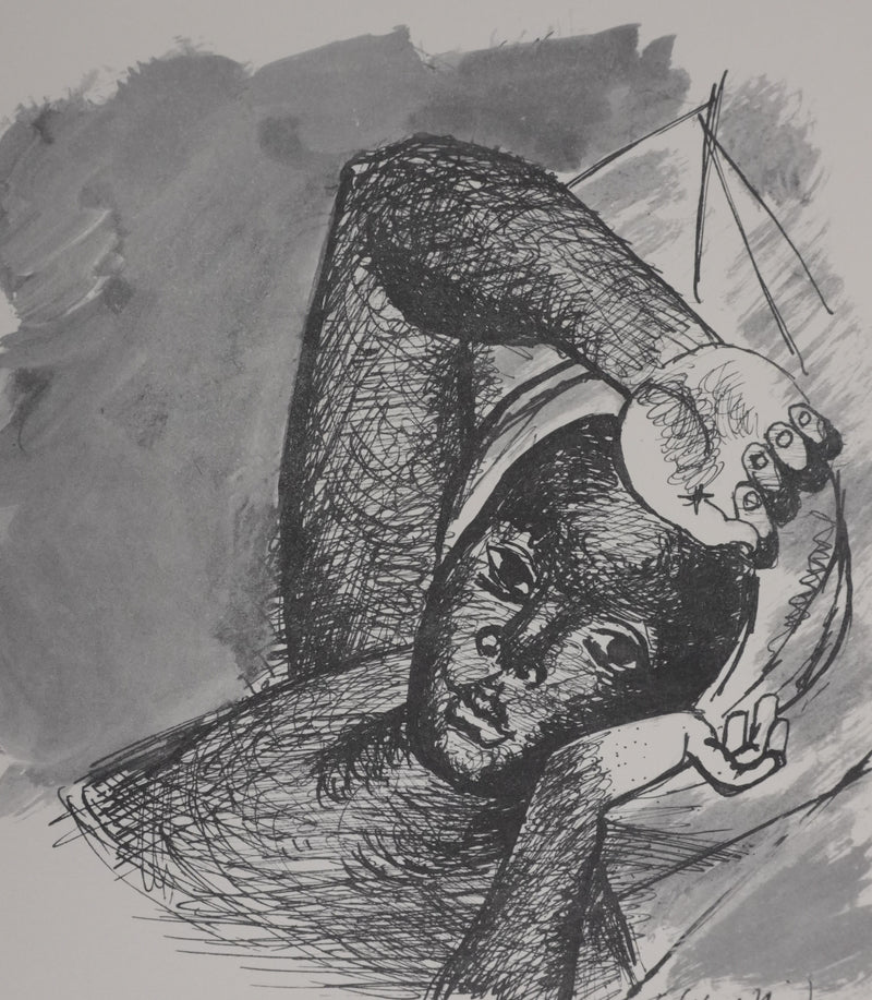 Roger CHAPELAIN-MIDY : Le jeune enfant à la coiffe, Héliogravure signée