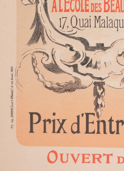 Jules CHERET : Ecole des Beaux-Arts, Lithographie originale signée
