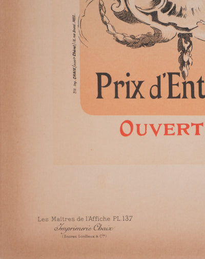 Jules CHERET : Ecole des Beaux-Arts, Lithographie originale signée