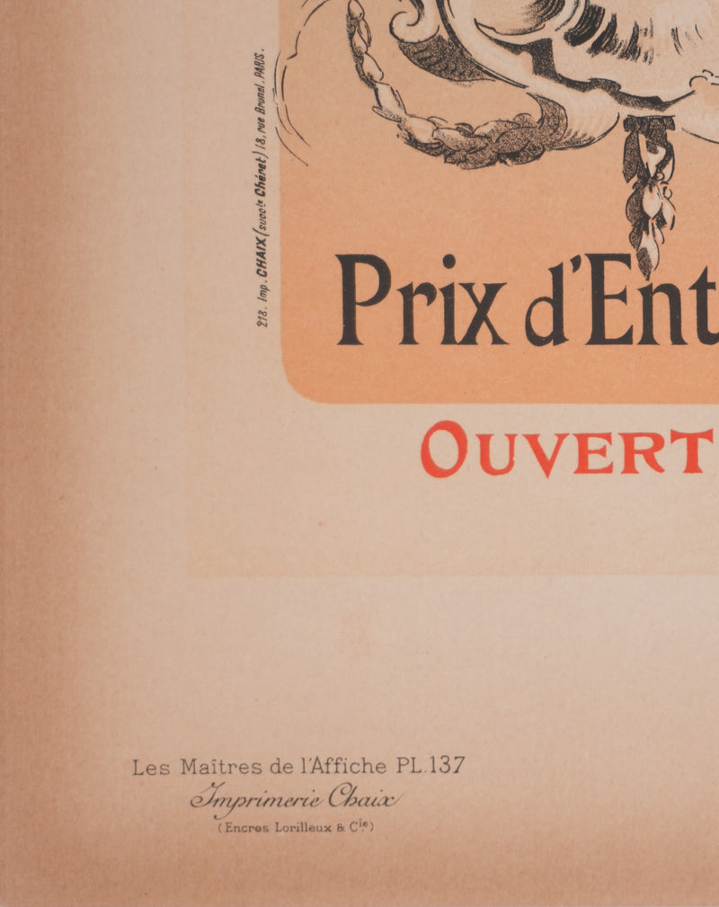 Jules CHERET : Ecole des Beaux-Arts, Lithographie originale signée