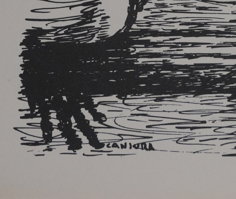Noé CANJURA : Le pont humain, Héliogravure signée