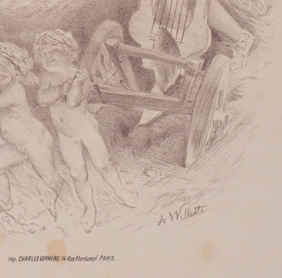 Adolphe WILLETTE : Exposition internationale, Lithographie originale signée