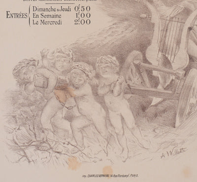 Adolphe WILLETTE : Exposition internationale, Lithographie originale signée