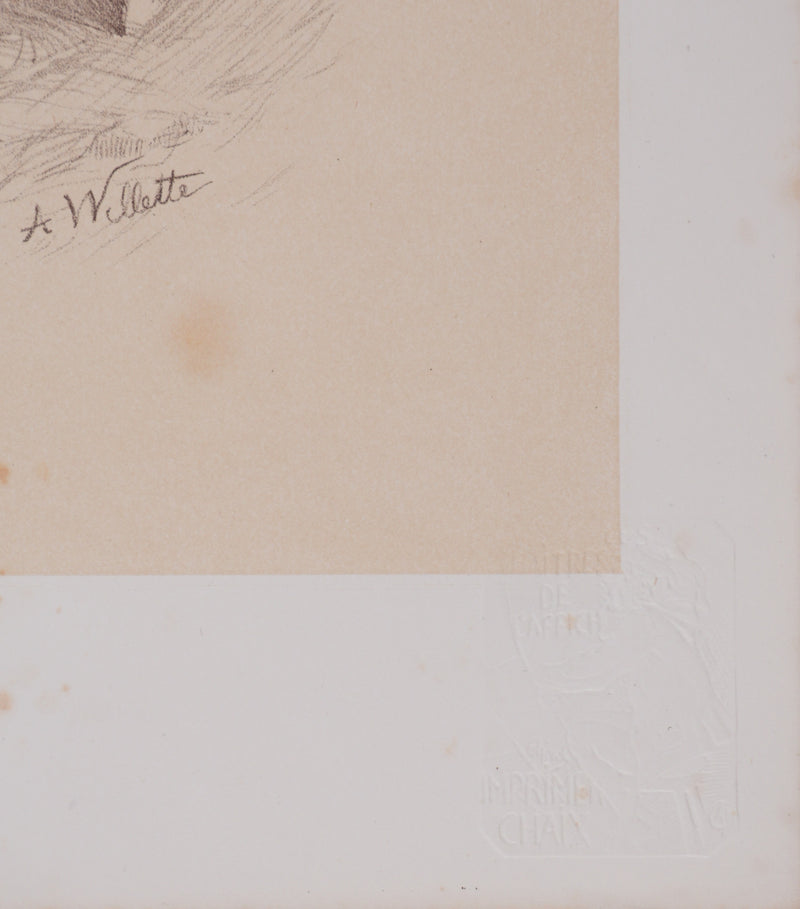 Adolphe WILLETTE : Exposition internationale, Lithographie originale signée