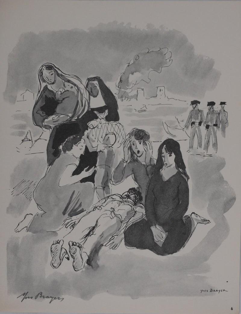 Yves BRAYER : Les pleureuses, Héliogravure signée