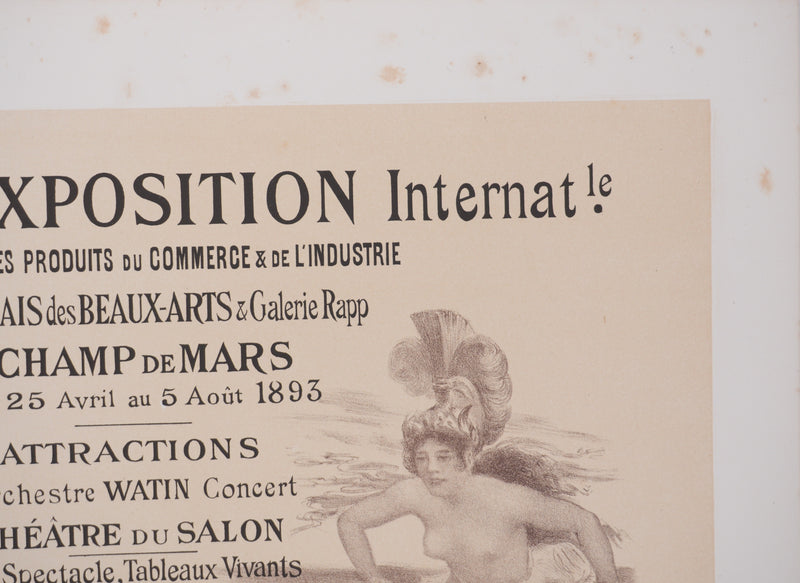Adolphe WILLETTE : Exposition internationale, Lithographie originale signée