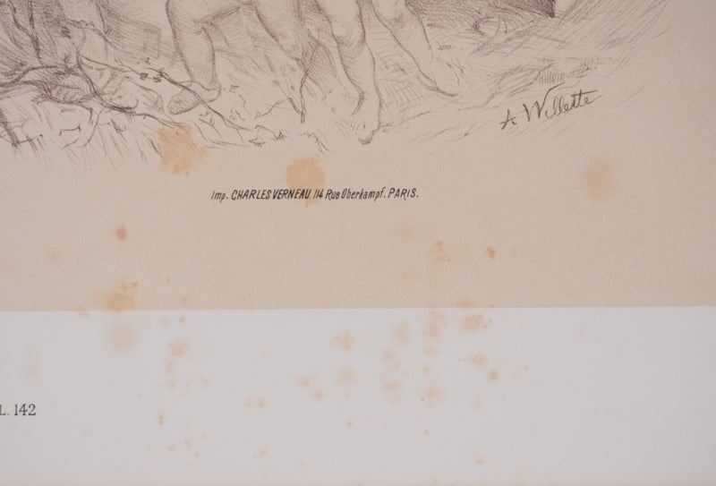 Adolphe WILLETTE : Exposition internationale, Lithographie originale signée