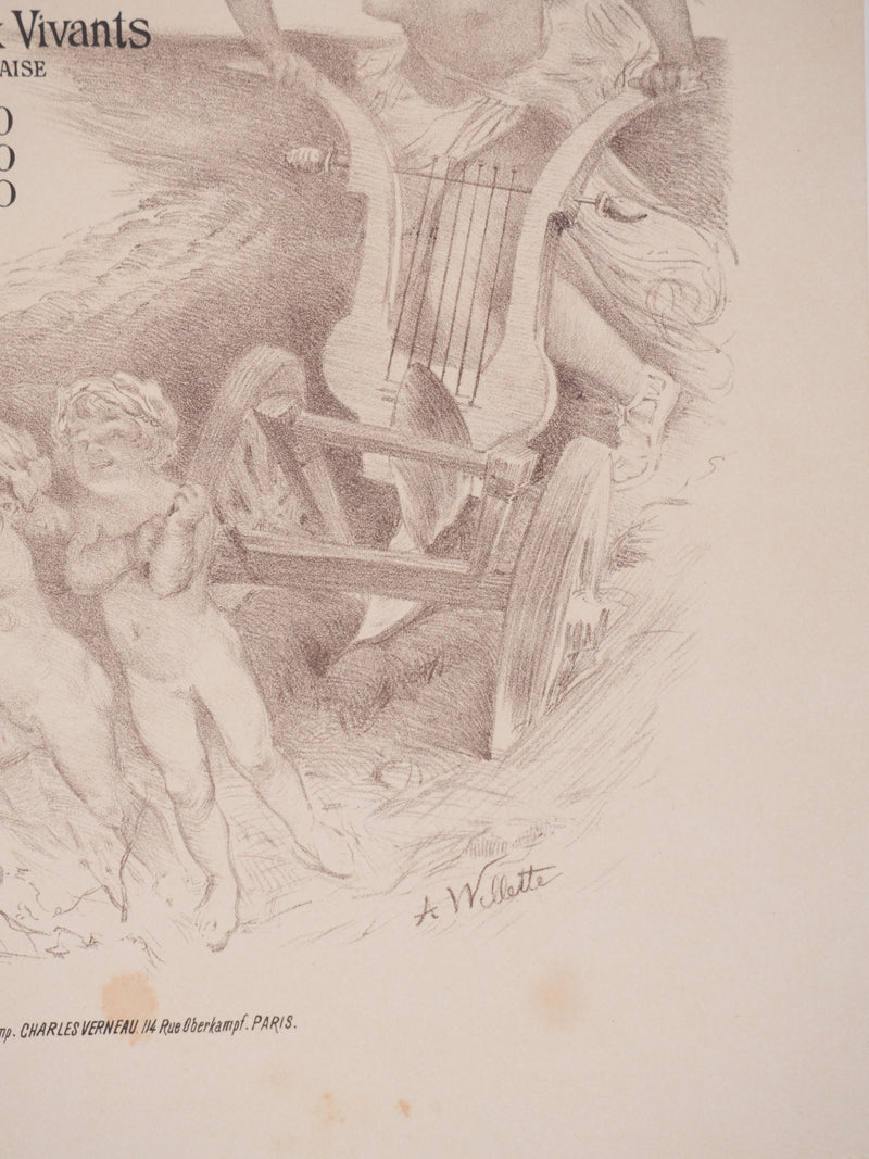 Adolphe WILLETTE : Exposition internationale, Lithographie originale signée