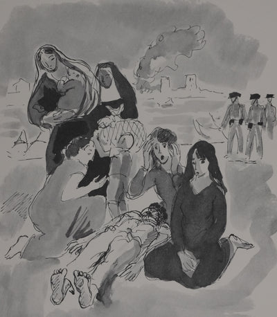 Yves BRAYER : Les pleureuses, Héliogravure signée