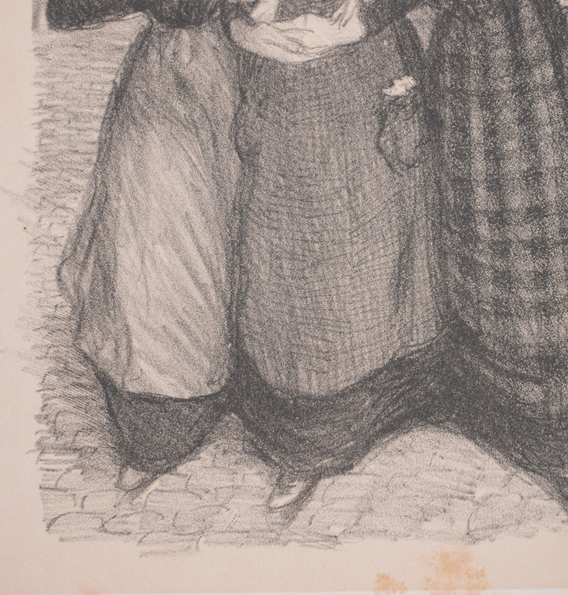 Théophile Alexandre STEINLEN : La discussion, Lithographie originale signée