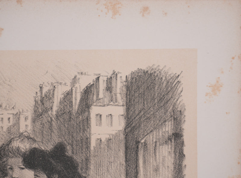 Théophile Alexandre STEINLEN : La discussion, Lithographie originale signée