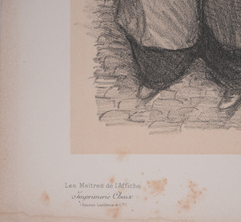 Théophile Alexandre STEINLEN : La discussion, Lithographie originale signée