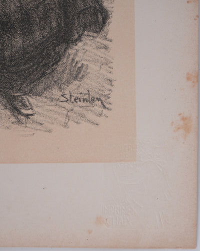 Théophile Alexandre STEINLEN : La discussion, Lithographie originale signée