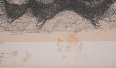 Théophile Alexandre STEINLEN : La discussion, Lithographie originale signée
