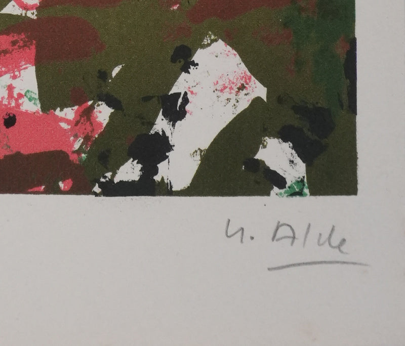 Yvette ALDE : Portrait féminin, Lithographie originale signée