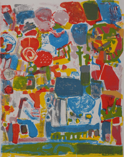 Roger BEZOMBES : Le jardin coloré, Lithographie originale signée