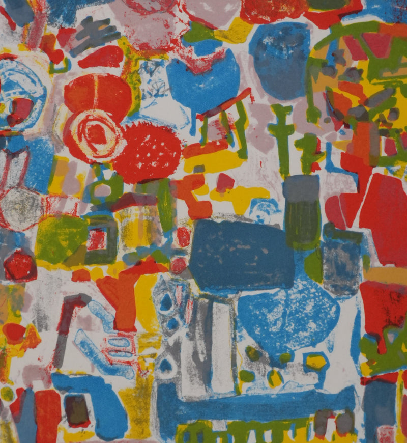 Roger BEZOMBES : Le jardin coloré, Lithographie originale signée