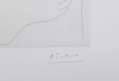 Pablo PICASSO : Les 156, Fille au bracelet, avec Degas les mains dans le dos, Gravure originale signée