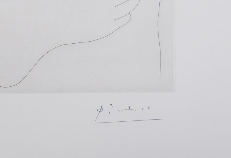 Pablo PICASSO : Les 156, Fille au bracelet, avec Degas les mains dans le dos, Gravure originale signée