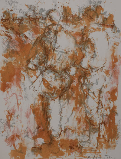 Jean COMMERE : Les soldats, Lithographie originale signée
