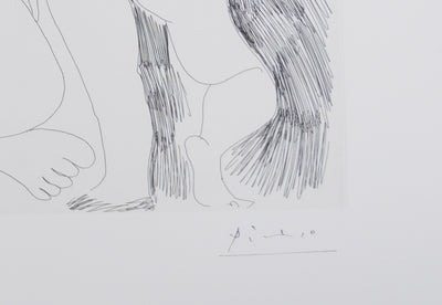 Pablo PICASSO : Les 156, Scène de séduction entre deux filles…, Gravure originale signée