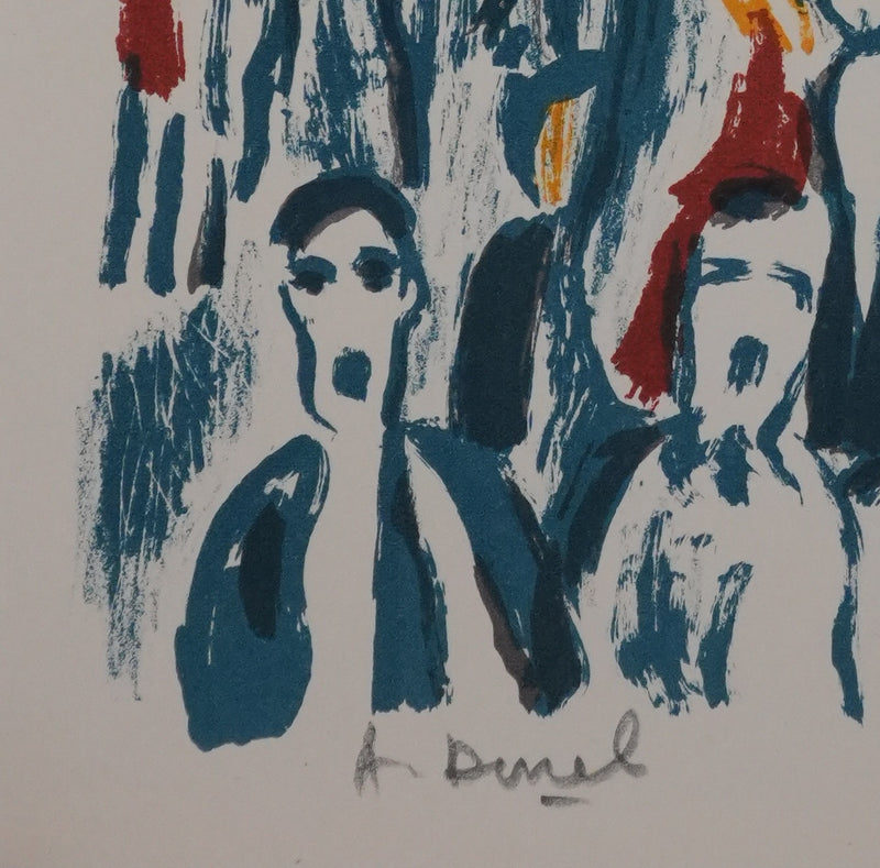 Auguste DUREL : Célébration républicaine, Lithographie originale signée