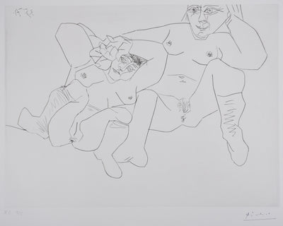 Pablo PICASSO : Les 156, Deux femmes en chaussettes, Gravure originale signée