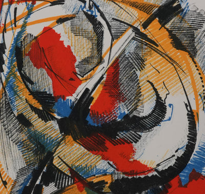 Roger LERSY : Tourbillon abstrait, Lithographie originale signée