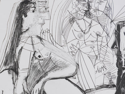 Pablo PICASSO : Les 156, Degas paie et s’en va, Les filles ne sont pas tendres, Gravure originale signée