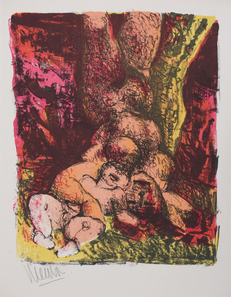 Blasco MENTOR : Maternité, Lithographie originale signée