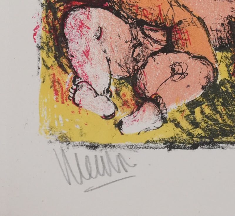 Blasco MENTOR : Maternité, Lithographie originale signée