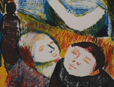 Roger MONTANE : Les enfants rêveurs, Lithographie originale signée