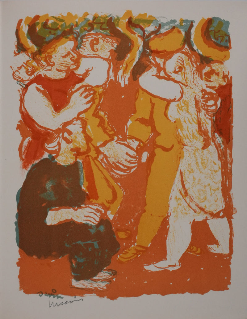 Maurice SAVIN : Le bal populaire, Lithographie originale signée