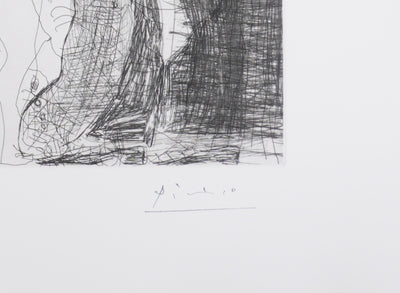 Pablo PICASSO : Les 156, Degas chez les filles, Repos et intimité, Gravure originale signée