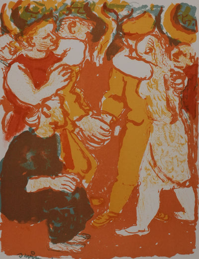 Maurice SAVIN : Le bal populaire, Lithographie originale signée