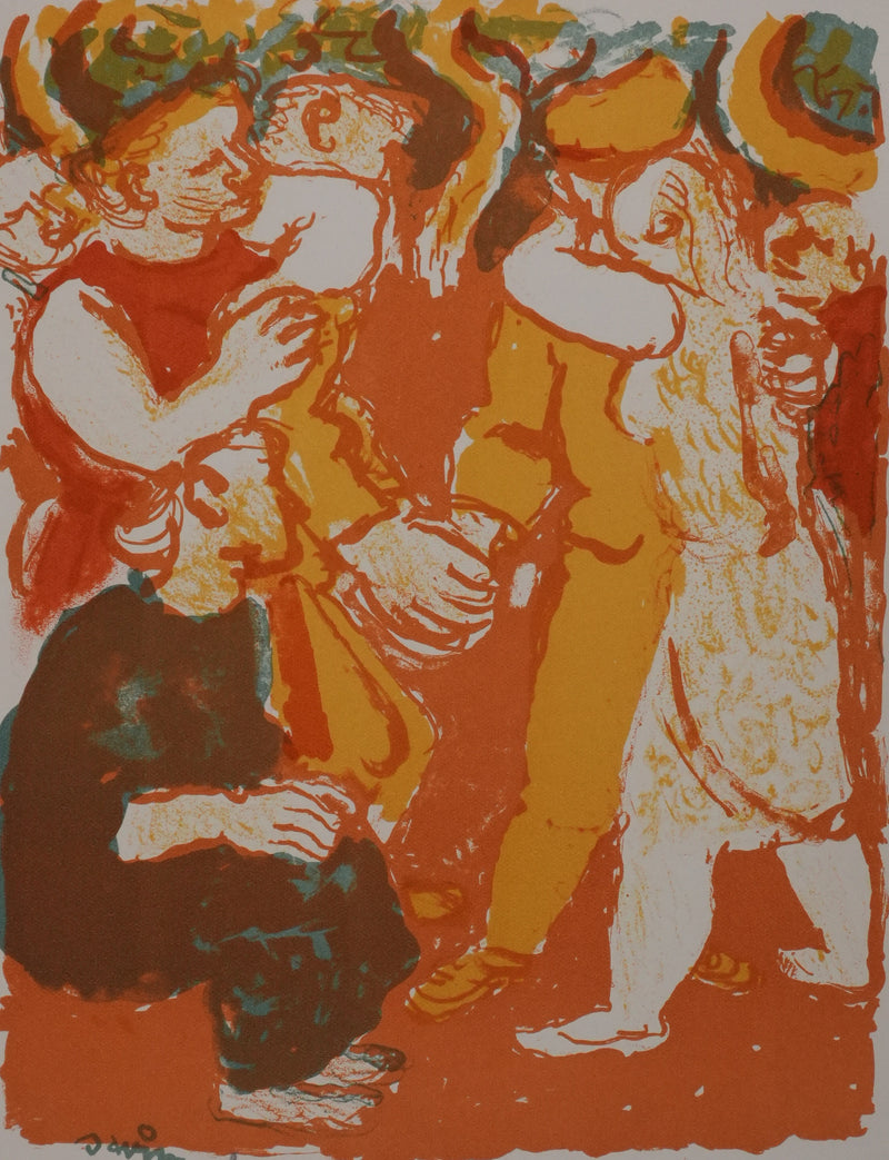 Maurice SAVIN : Le bal populaire, Lithographie originale signée