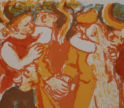 Maurice SAVIN : Le bal populaire, Lithographie originale signée