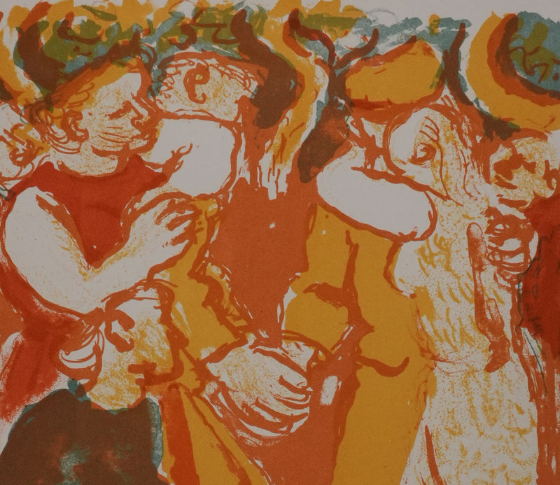Maurice SAVIN : Le bal populaire, Lithographie originale signée