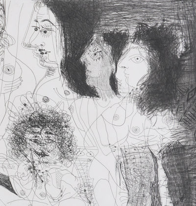 Pablo PICASSO : Les 156, Degas chez les filles, Repos et intimité, Gravure originale signée