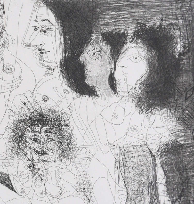 Pablo PICASSO : Les 156, Degas chez les filles, Repos et intimité, Gravure originale signée