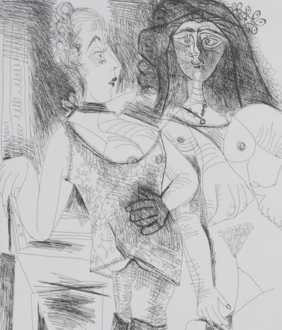 Pablo PICASSO : Les 156, Degas chez les filles, La note, Gravure originale signée