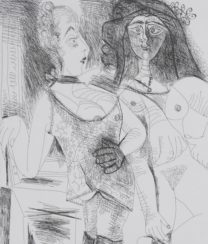 Pablo PICASSO : Les 156, Degas chez les filles, La note, Gravure originale signée