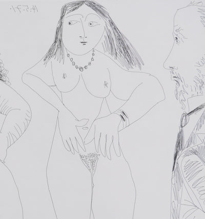 Pablo PICASSO : Les 156, Degas chez les filles, La note, Gravure originale signée