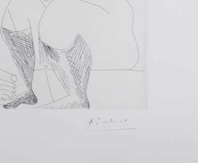 Pablo PICASSO : Les 156, Maison close, Repos et bavardages, Gravure originale signée