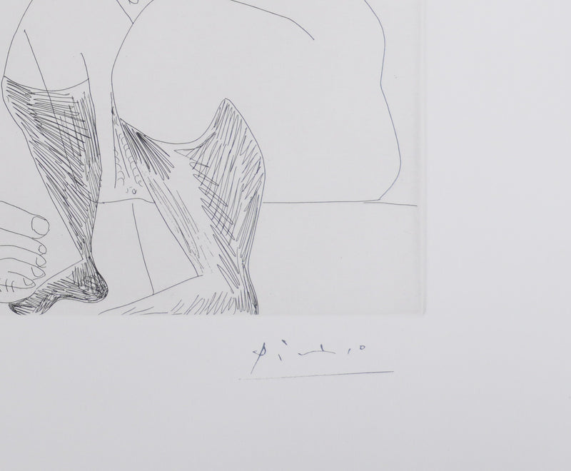 Pablo PICASSO : Les 156, Maison close, Repos et bavardages, Gravure originale signée