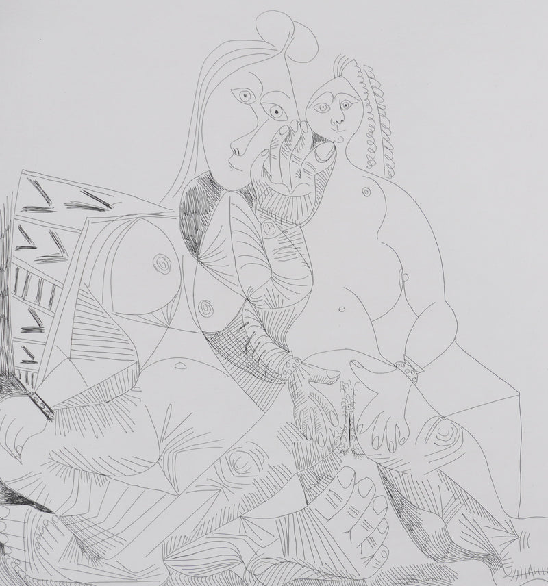 Pablo PICASSO : Les 156, Maison close, Repos et bavardages, Gravure originale signée